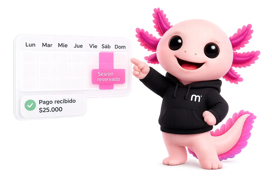 Mocca: sesión 1:1 reservada en el calendario y pago recibido
